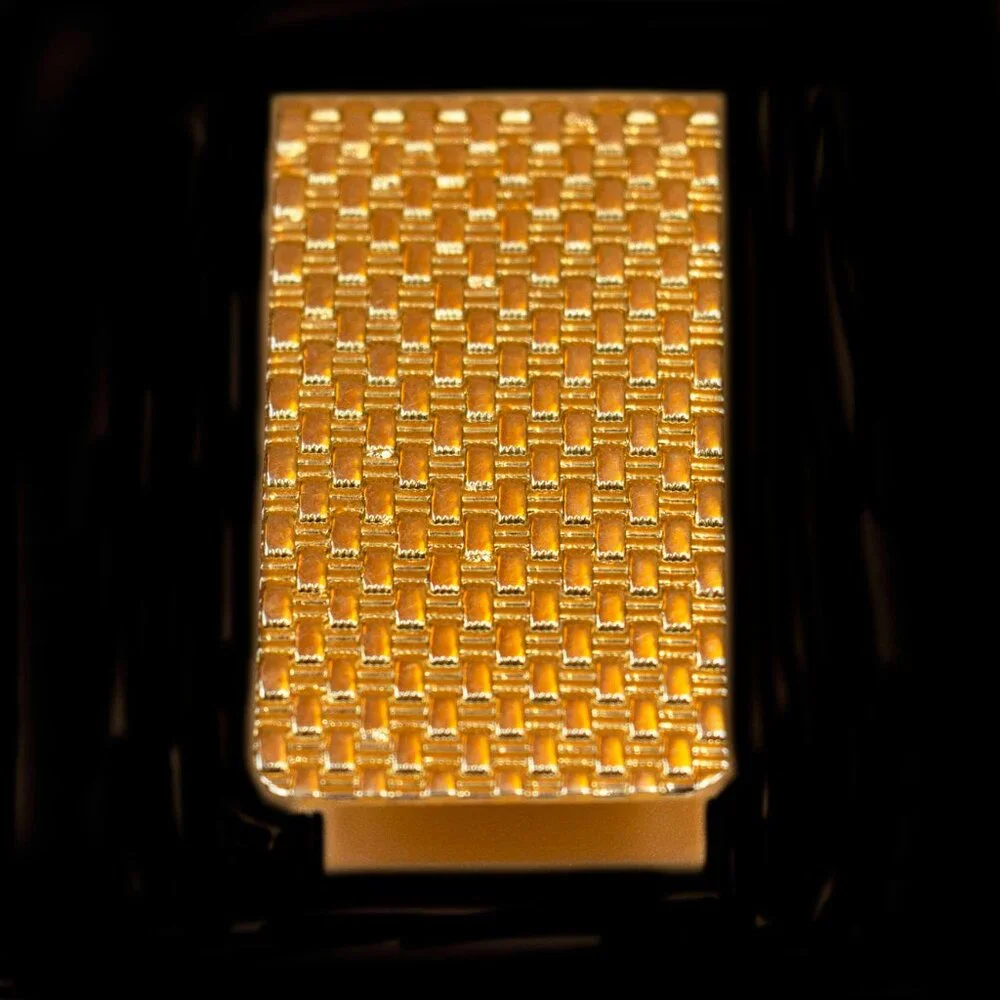 GOLD TONE BASKET WEAVE MONEY CLIP - M$TDK1